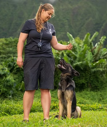 Laycee training a dog